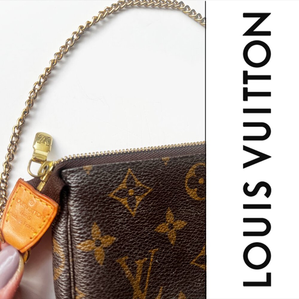 Vintage, Rare Louis Vuitton Monogram Mini Pochette Accessoires, Wristlet